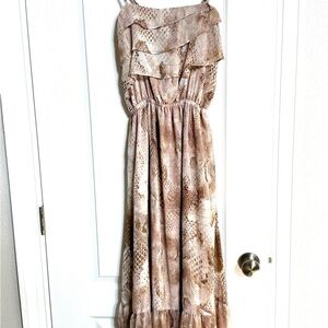 Express Brown Snake Print Maxi Dress